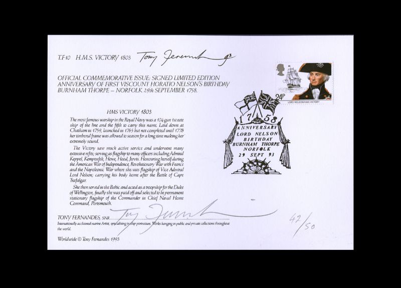 First Day Cover HMS Victory 1805 by Tony Fernandes